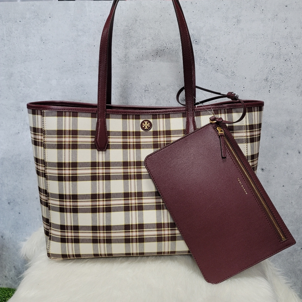 Tory Burch Blake Plaid Tote
